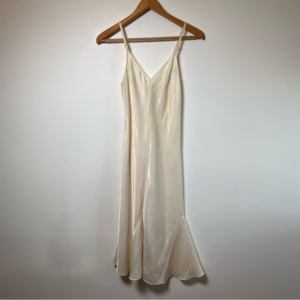 Vintage Olga Satin Night Gown Dress Small Cream Color